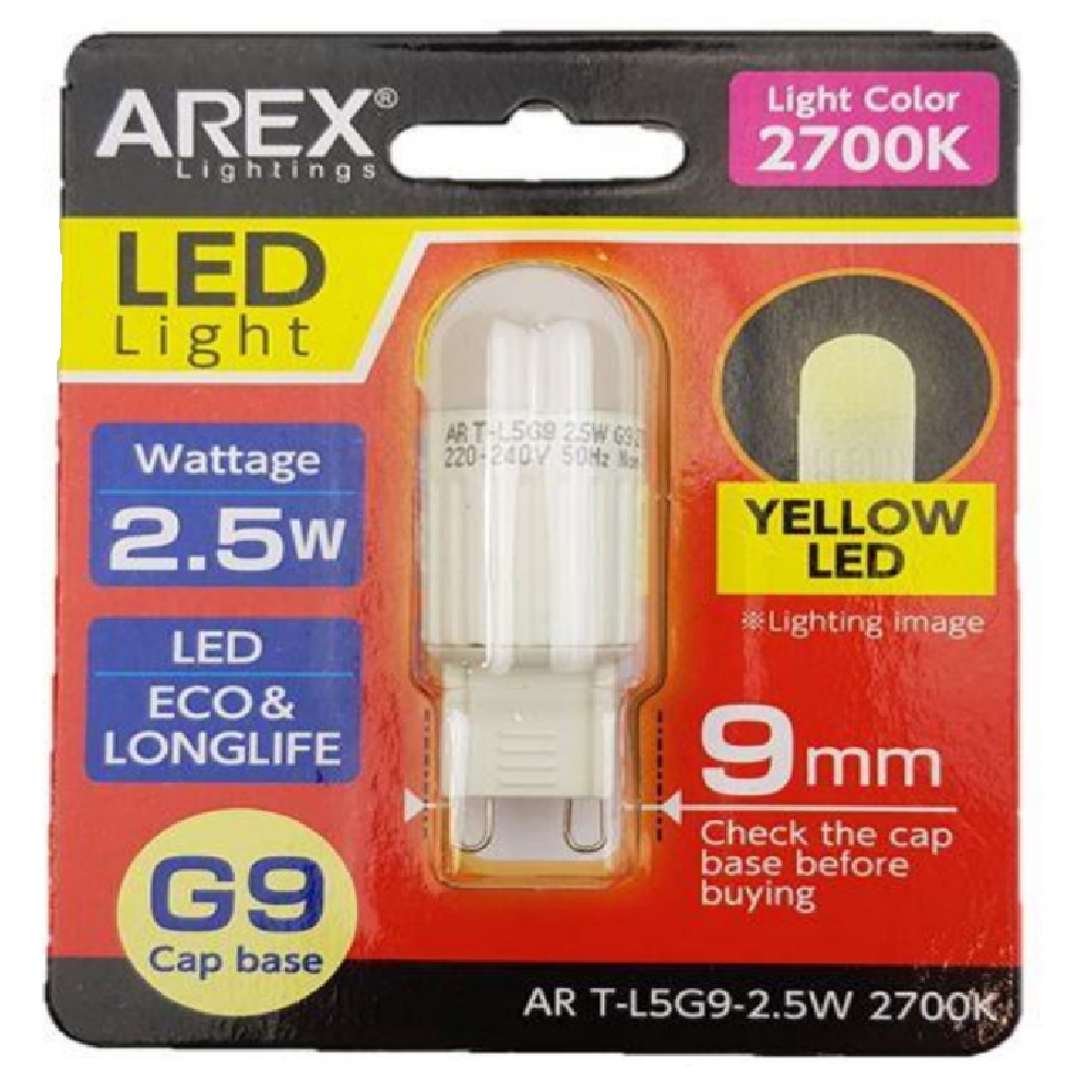 AREX G9 220-240V 2700K LED Lamp Yellow 2.5W